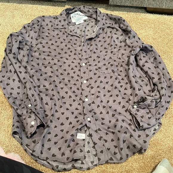 Frank and Eileen classic fit heart button down black and grey - Picture 2 of 4